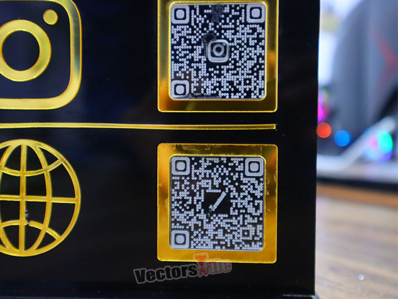 Laser Cut Custom Social Media QR Code Stand Template