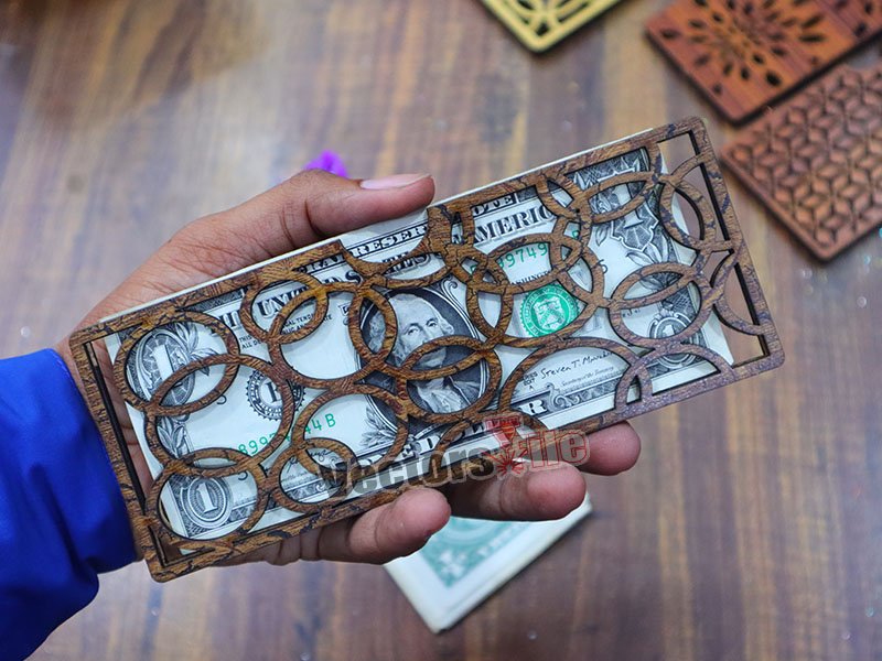 Laser Cut Cash Pouch Wooden Envelope Template