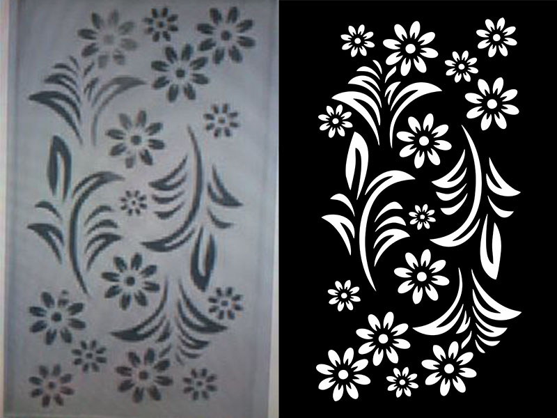 Laser Cut Stencil Shape Flower Grill Design