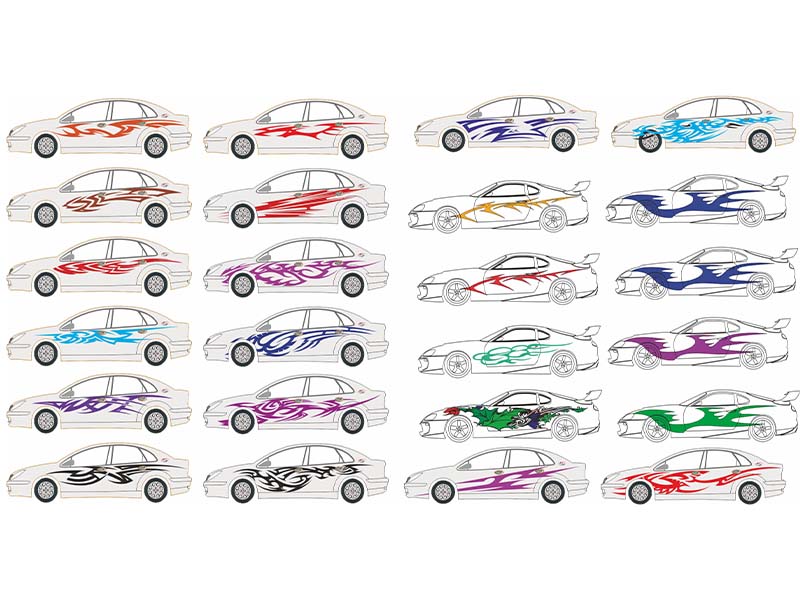 Car Decoration Sticker Free Vector Design