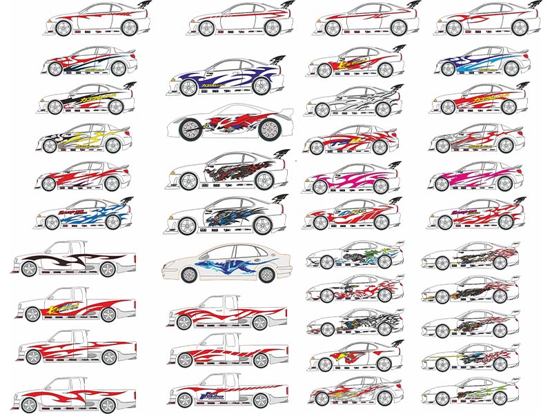 Car Decoration Sticker Free Vector Design