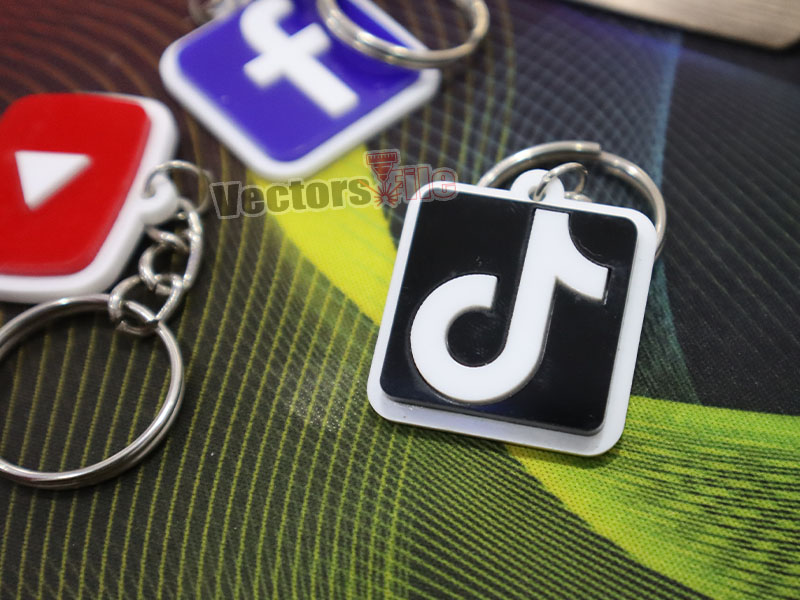 Laser Cut Custom TikTok ID Acrylic Keychain Template