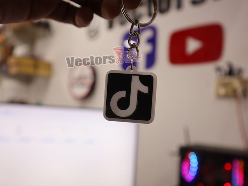 Laser Cut Custom TikTok ID Acrylic Keychain Template