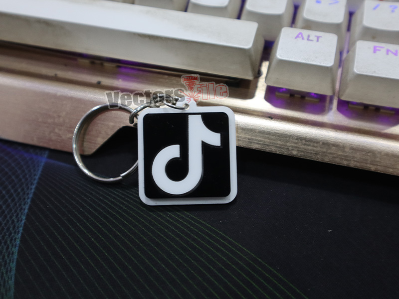 Laser Cut Custom TikTok ID Acrylic Keychain Template