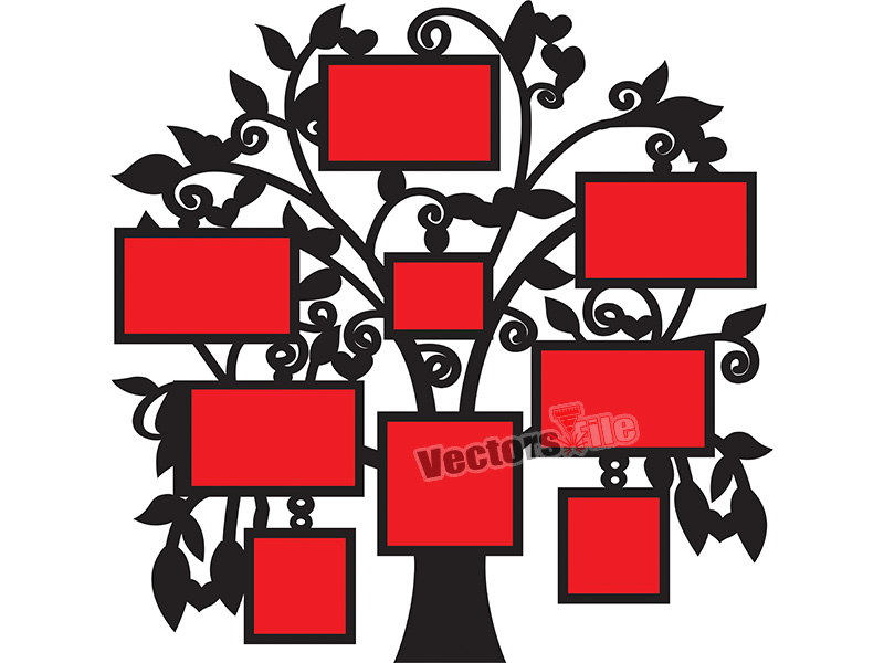 Laser Cut Family Tree Photo Frame Design