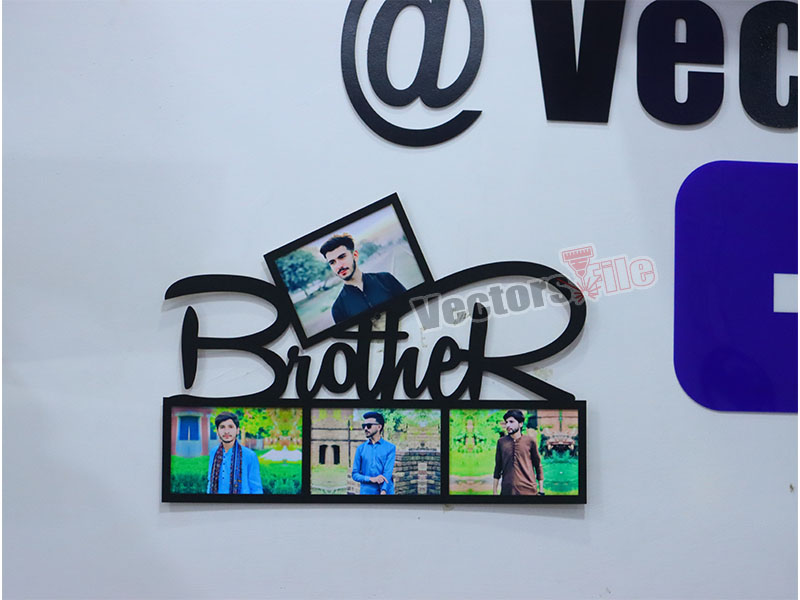Laser Cut Wooden Brother Photo Frame Design