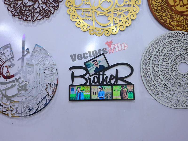 Laser Cut Wooden Brother Photo Frame Design