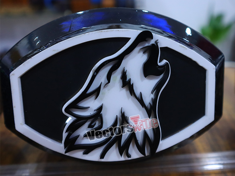 Laser Cut Howling Wolf Acrylic Cut Out Vector Template