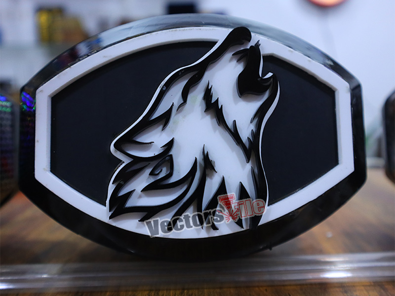 Laser Cut Howling Wolf Acrylic Cut Out Vector Template