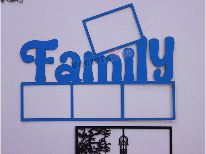 Laser Cut Wooden Family Sign Wall Photo Frame Design