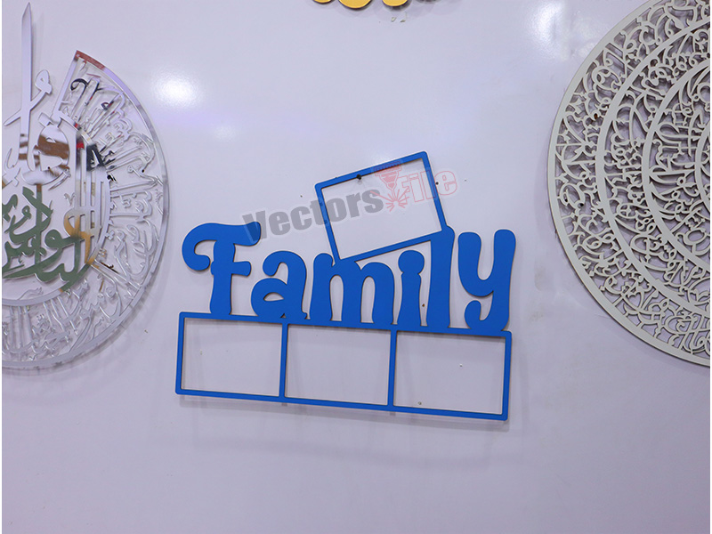 Laser Cut Wooden Family Sign Wall Photo Frame Design