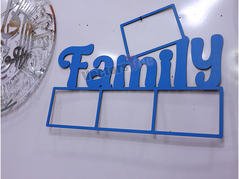Laser Cut Wooden Family Sign Wall Photo Frame Design