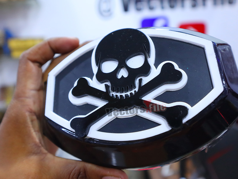 Laser Cut Skull and Crossbones Cut Out Design