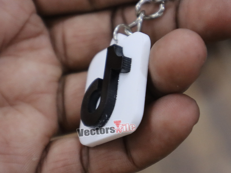Laser Cut Social Media TikTok Icon Acrylic Keyring Design Idea