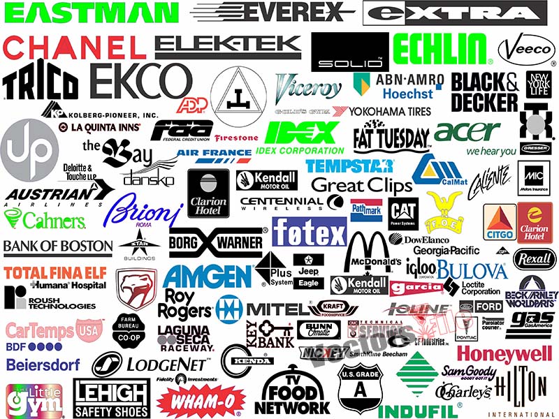 World Famous Companies and Brand Names and Logos Vector