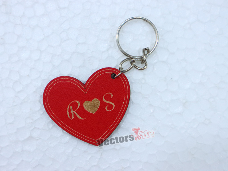 Laser Cut Heart Shaped Personalized Keyring Design
