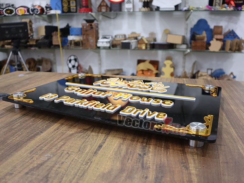 Laser Cut Outdoor Acrylic Personalized House Name Plate Design