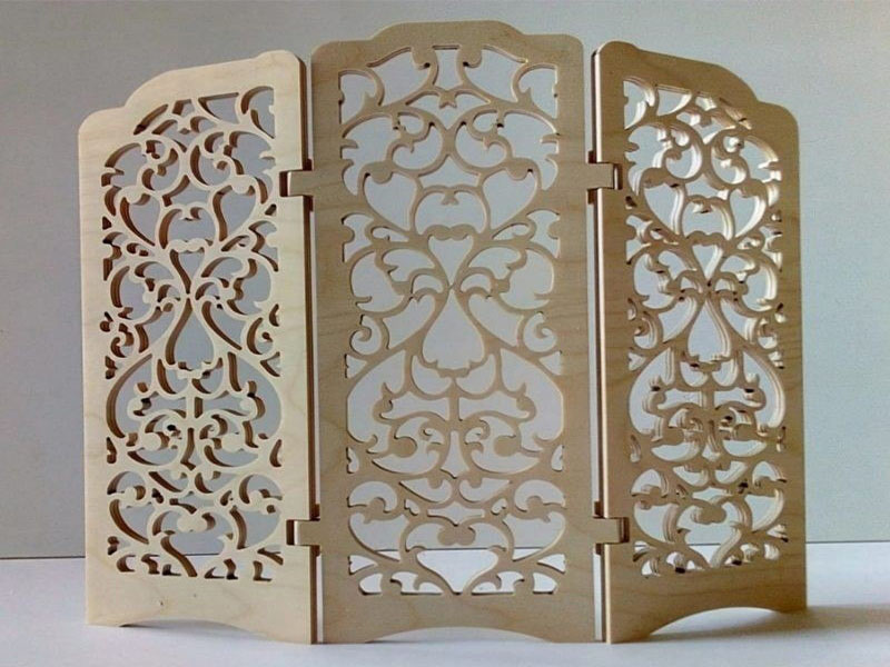 Laser Cut Foldable Room Divider Door Pattern Design