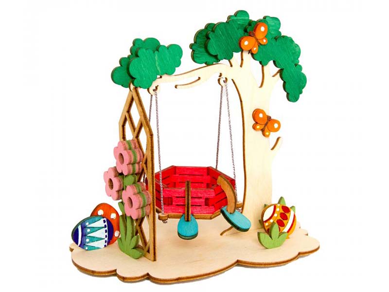 Laser Cut Egg with Sewing Easter Decorative Idea DIY Kit
