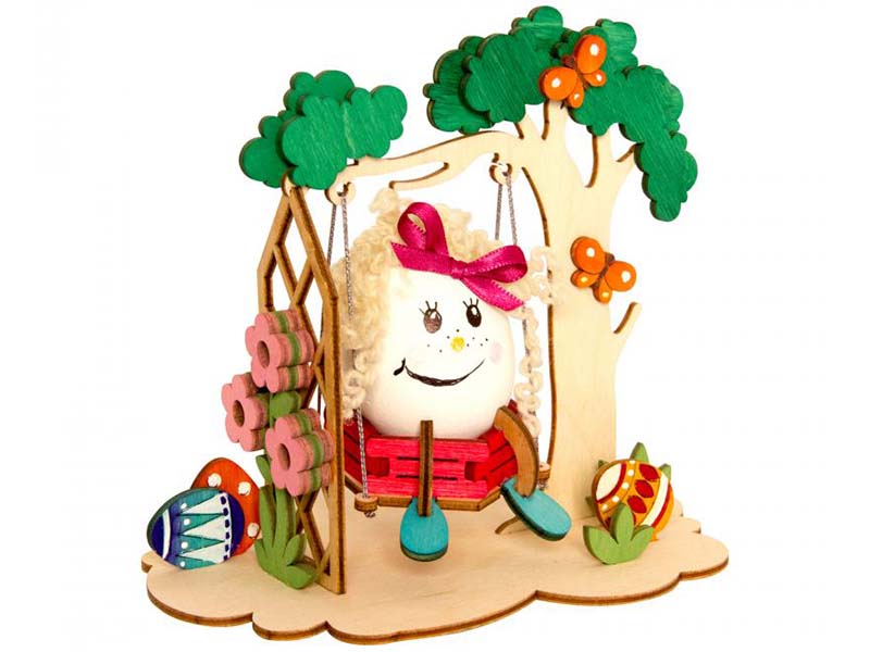 Laser Cut Egg with Sewing Easter Decorative Idea DIY Kit