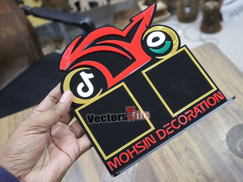 Laser Cut Personalized Bike Shape Acrylic QR Code Stand