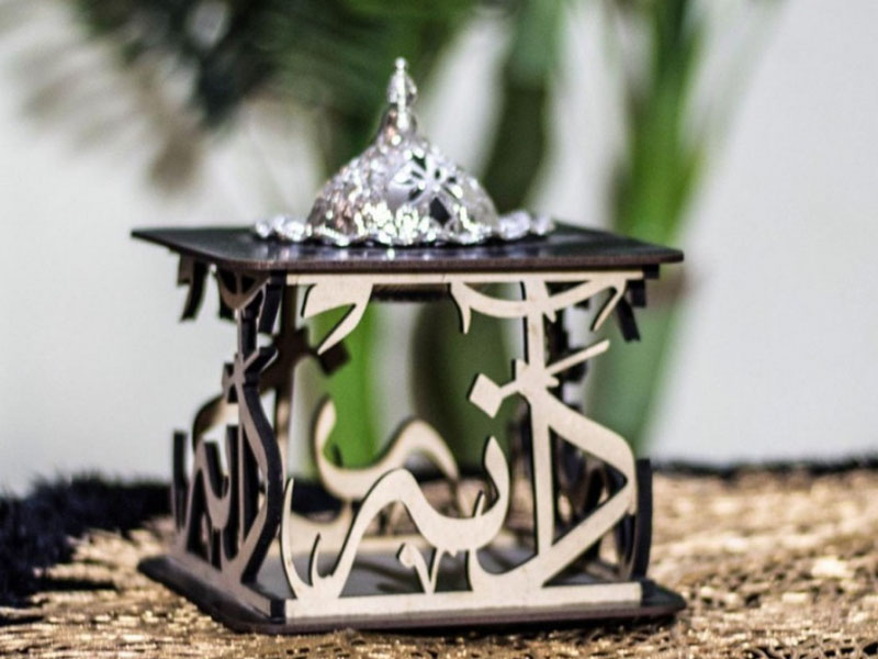 Laser Cut Luxury Square Incense Burner with Personalized Name
