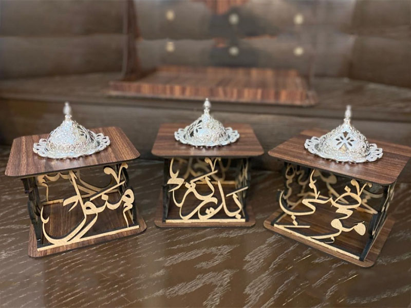 Laser Cut Luxury Square Incense Burner with Personalized Name