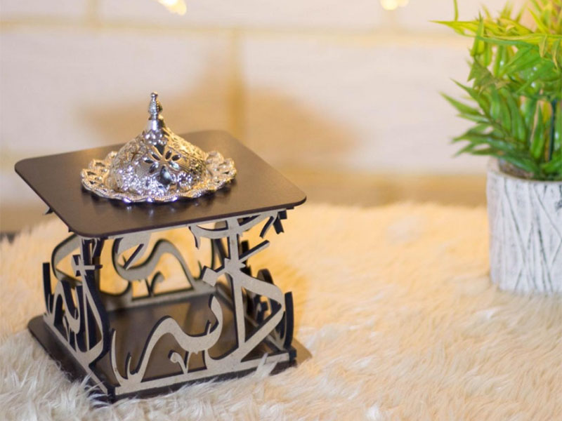 Laser Cut Luxury Square Incense Burner with Personalized Name