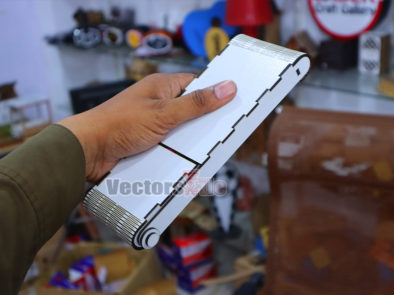 Laser Cut Folding Pen and Pencil Case Wooden Gift Box fr Kdis