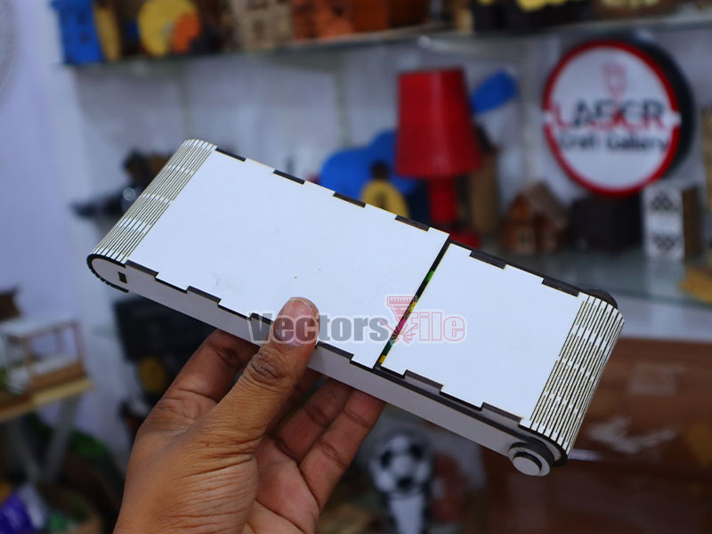 Laser Cut Folding Pen and Pencil Case Wooden Gift Box fr Kdis