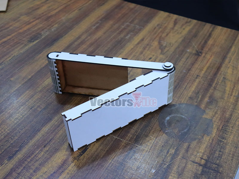 Laser Cut Folding Pen and Pencil Case Wooden Gift Box fr Kdis