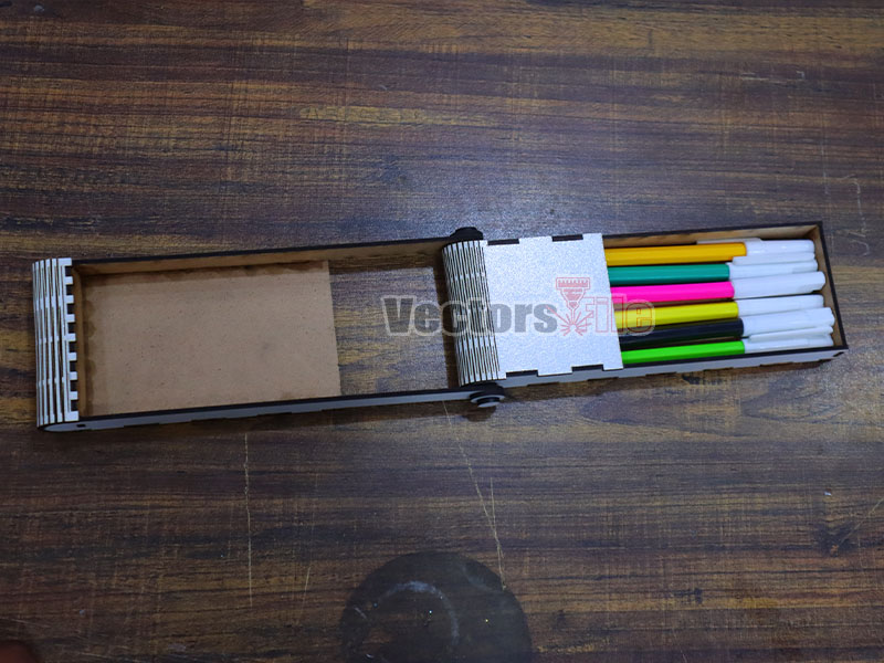 Laser Cut Folding Pen and Pencil Case Wooden Gift Box fr Kdis