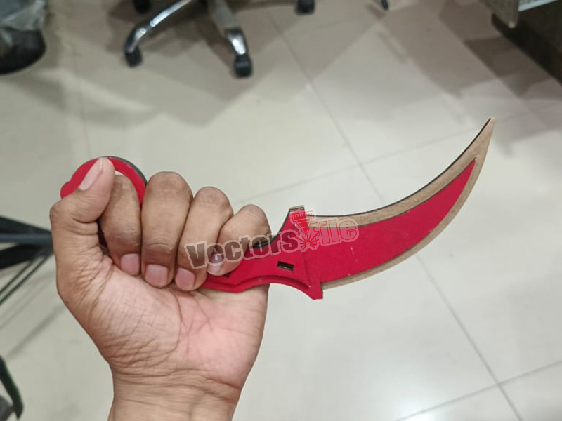 Laser Cut Wooden Karambit Knife Toy Model Design