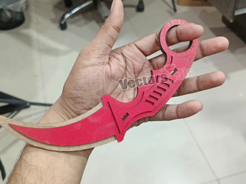 Laser Cut Wooden Karambit Knife Toy Model Design