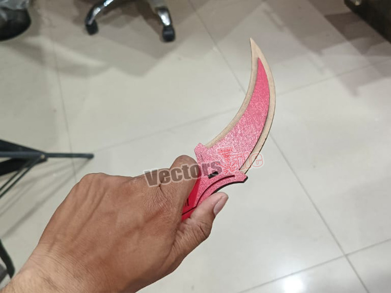 Laser Cut Wooden Karambit Knife Toy Model Design