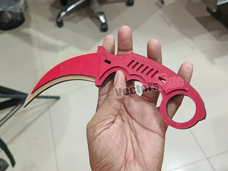 Laser Cut Wooden Karambit Knife Toy Model Design