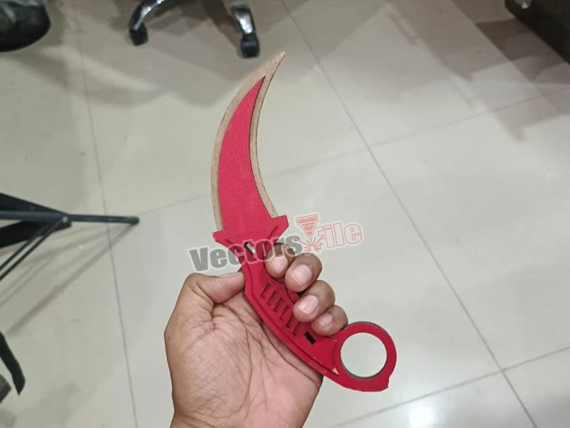 Laser Cut Wooden Karambit Knife Toy Model Design
