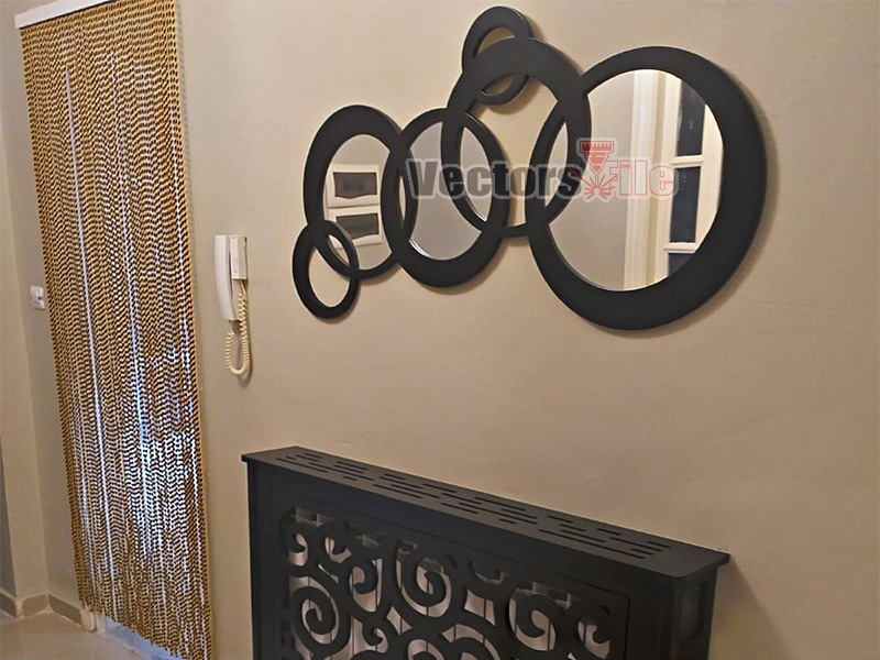 Laser Cut Modern Round Ring Decorative Wall Mirrors Design