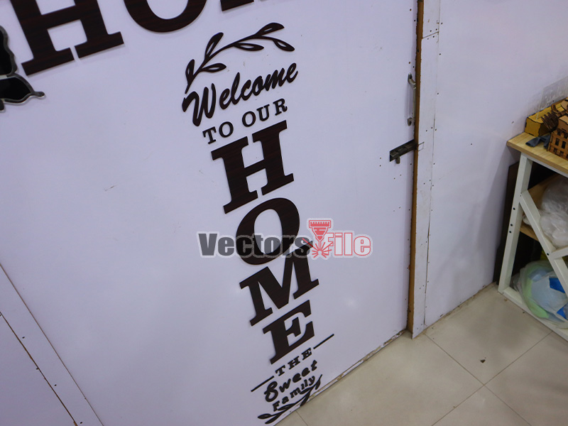 Welcome to our Home the Sweet Family Laser Cut Wall Art Design