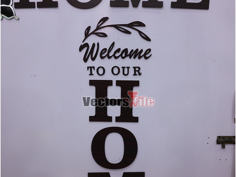 Welcome to our Home the Sweet Family Laser Cut Wall Art Design
