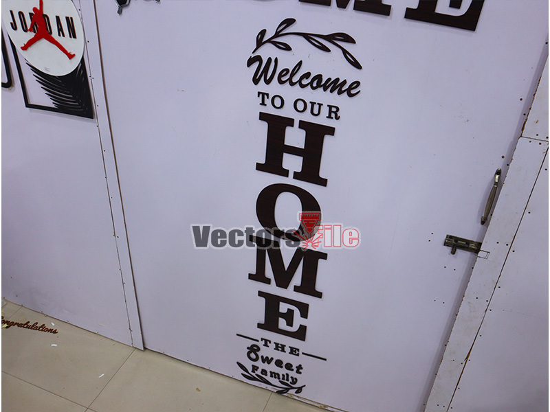 Welcome to our Home the Sweet Family Laser Cut Wall Art Design