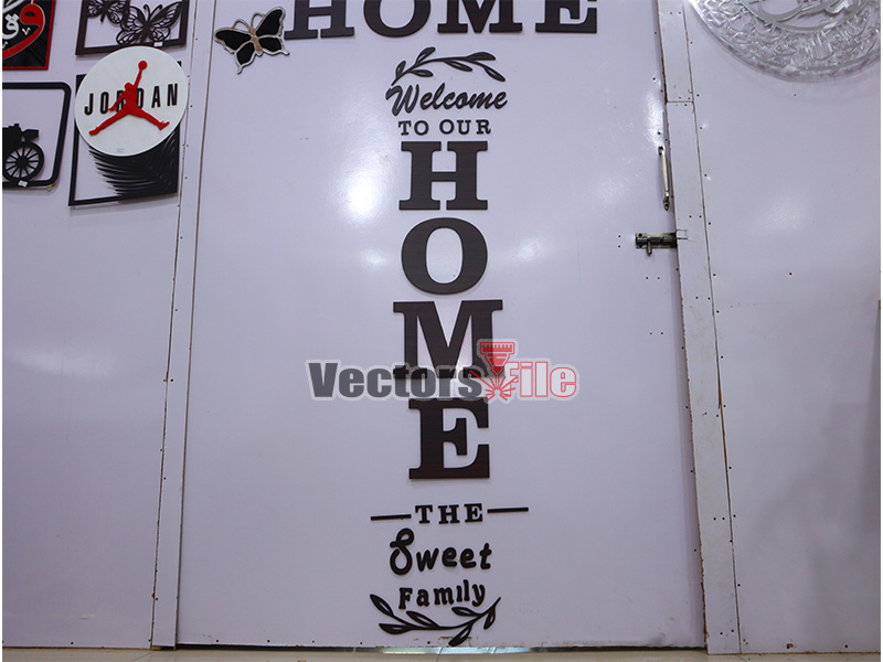 Welcome to our Home the Sweet Family Laser Cut Wall Art Design