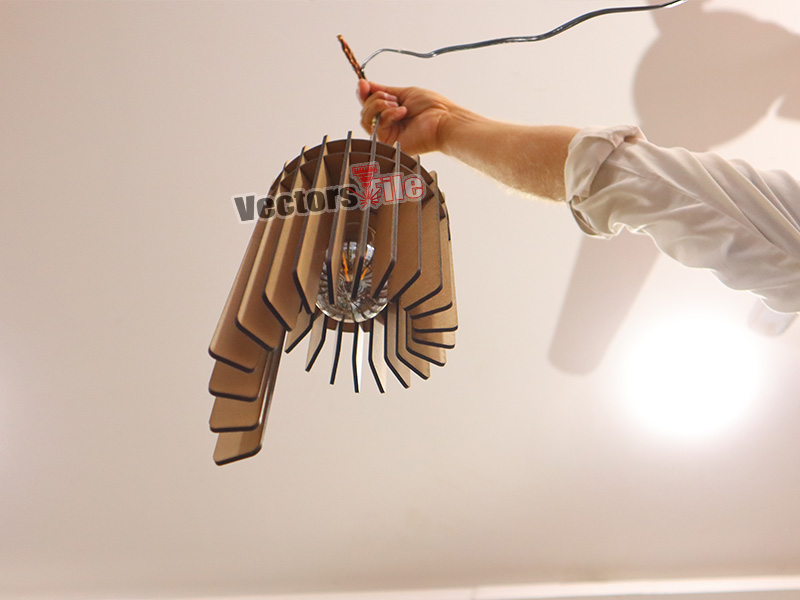 Laser Cut MDF Wooden Pendant Chandelier Model Lamp Design