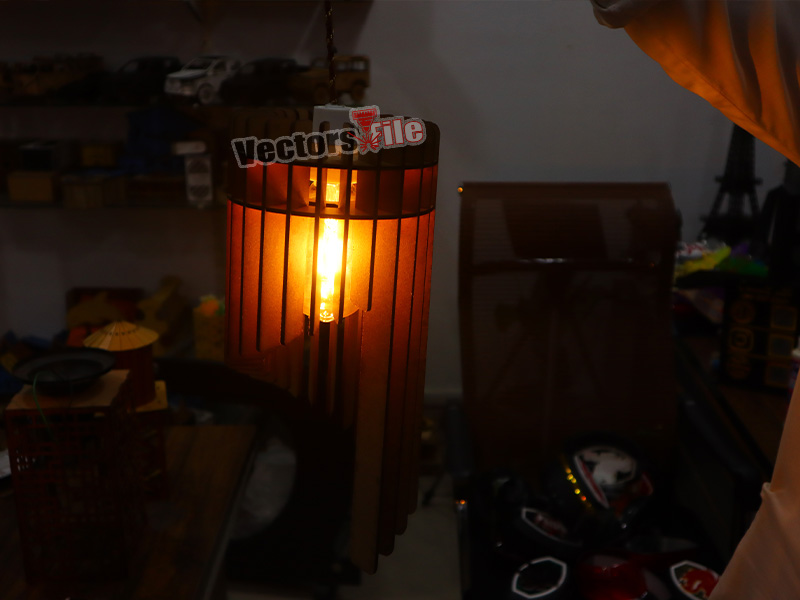 Laser Cut MDF Wooden Pendant Chandelier Model Lamp Design