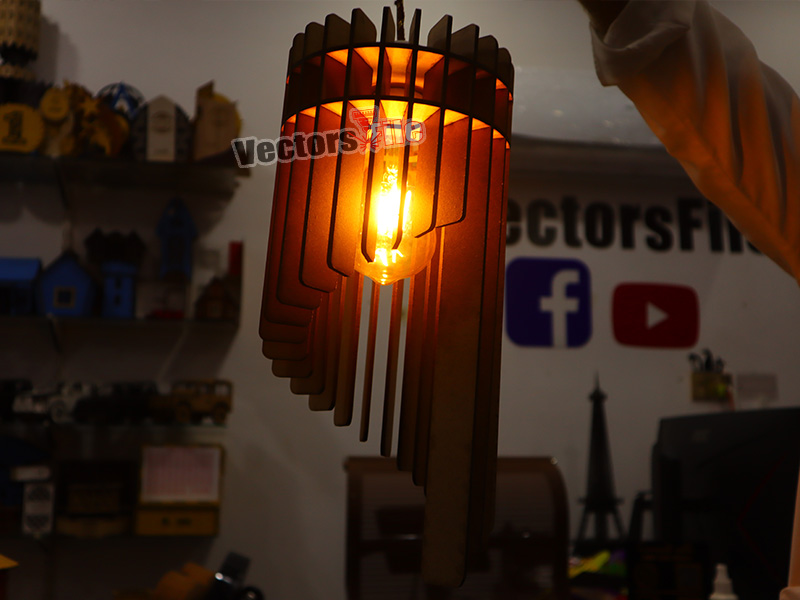 Laser Cut MDF Wooden Pendant Chandelier Model Lamp Design