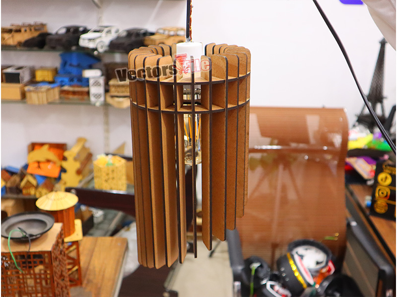 Laser Cut MDF Wooden Pendant Chandelier Model Lamp Design