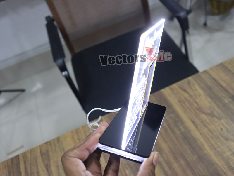 Laser Cut Personalized 3D Illusion Lamp for Anniversary Gift Idea with Acrylic Base