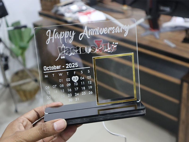 Laser Cut Personalized 3D Illusion Lamp for Anniversary Gift Idea with Acrylic Base