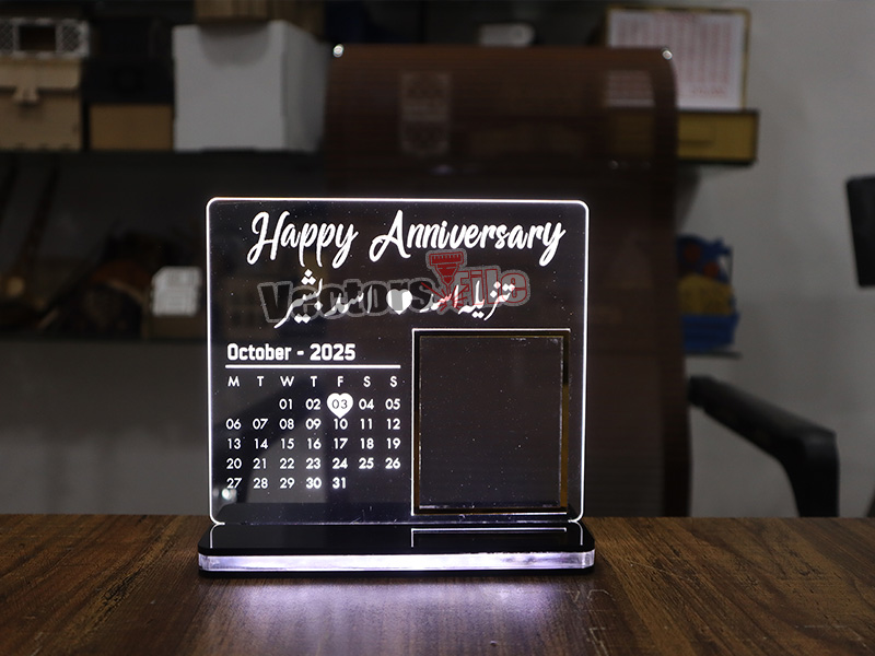 Laser Cut Personalized 3D Illusion Lamp for Anniversary Gift Idea with Acrylic Base