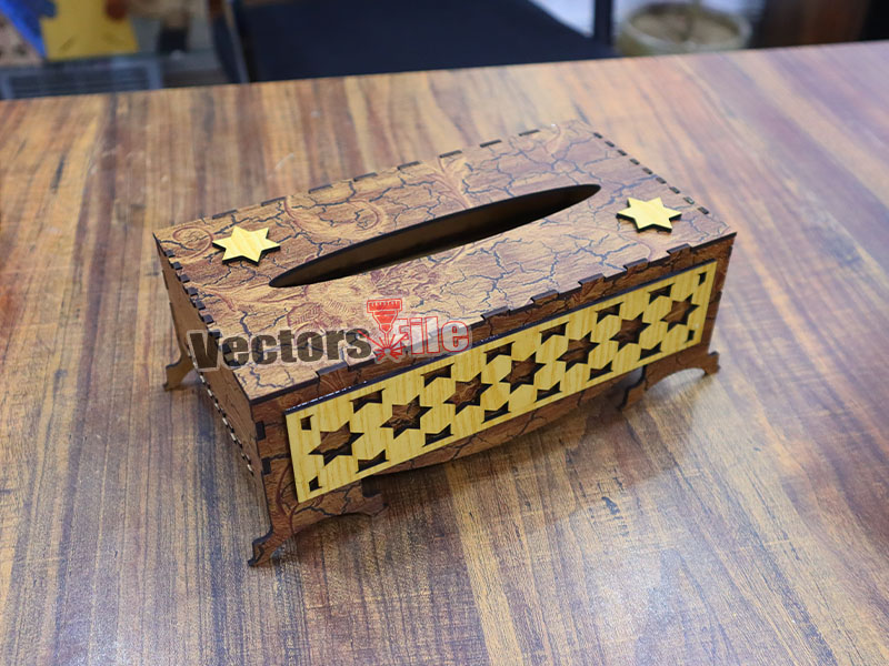 Laser Cut Decorative Tissue Box Design